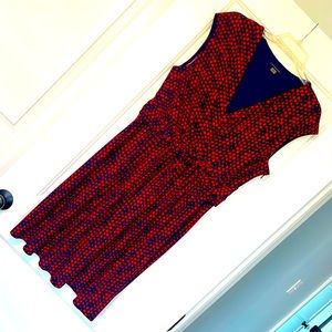 Tommy Hilfiger navy & red matte jersey dress